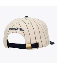 Mitchell & Ness Men's and Women's Cream Chicago Cubs Vintage Ground Melton Wool Pinstripe Adjustable Hat