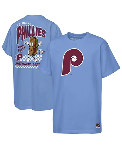 Mitchell & Ness Big Boys and Girls Light Blue Philadelphia Phillies Cooperstown Concession T-Shirt