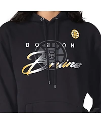 G-iii 4Her by Carl Banks Men's Black Boston Bruins Shadow Logo Fleece Pullover Hoodie