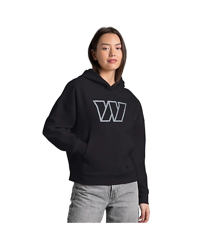 Starter Women's Black Washington Commanders Rhinestone Relaxed Hoodie