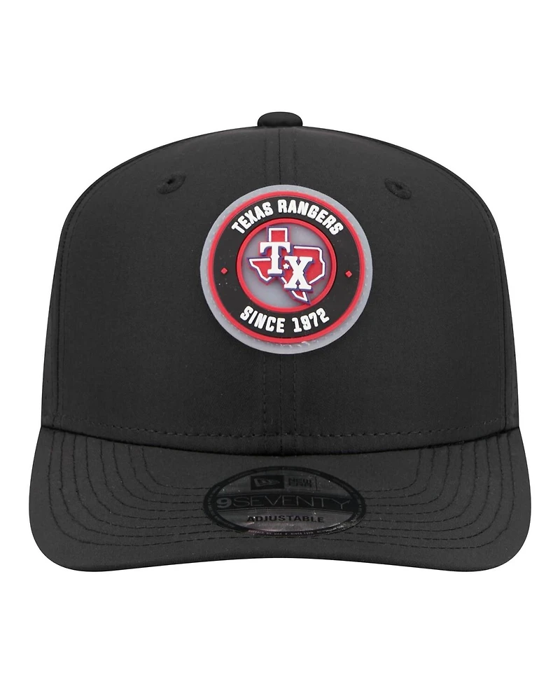 New Era Men's Black Texas Rangers Circle 9SEVENTY Adjustable Hat