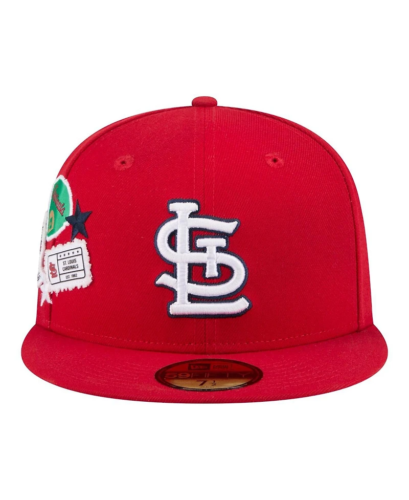 New Era Men's Red St. Louis Cardinals City Patch 59FIFTY Fitted Hat