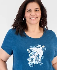 Style & Co Plus Short-Sleeve Graphic-Print T-Shirt, Macy's Exclusive