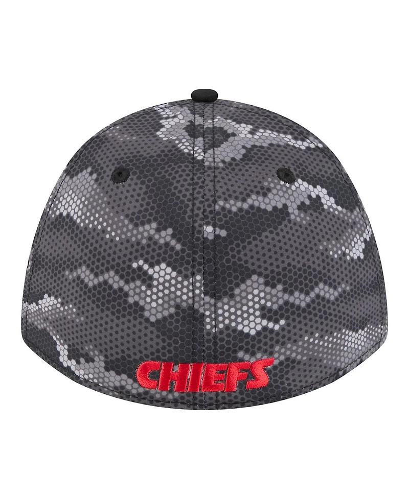 New Era Men's Black Kansas City Chiefs Camo A-Frame 39THIRTY Flex Hat
