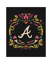New Era Women's Black Atlanta Braves Dia De Los Muertos V-Neck T-Shirt