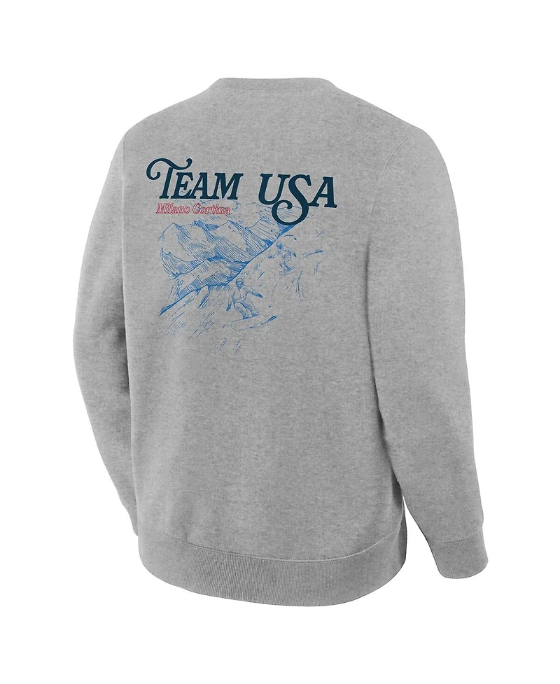 Fanatics Men's Heather Gray Team Usa Milano Cortina 2026 Winter Olympics Snowboarding Sweatshirt