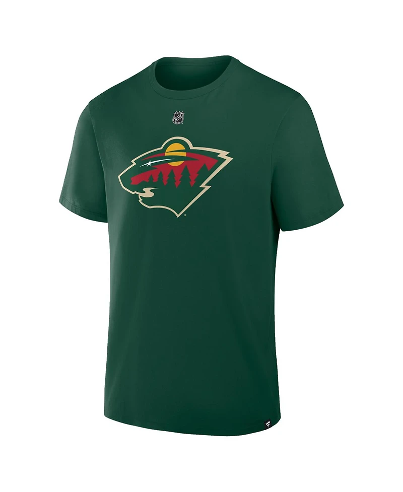 Fanatics Men's Quinn Hughes Green Minnesota Wild Authentic Stack Name Number T-Shirt