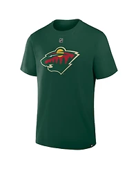 Fanatics Men's Quinn Hughes Green Minnesota Wild Authentic Stack Name Number T-Shirt