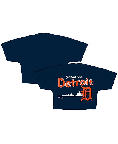 Fanatics Women's Navy Detroit Tigers Skyline Crop T-Shirt