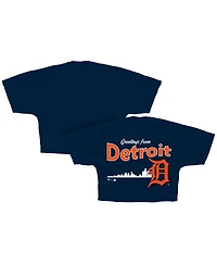 Fanatics Women's Navy Detroit Tigers Skyline Crop T-Shirt