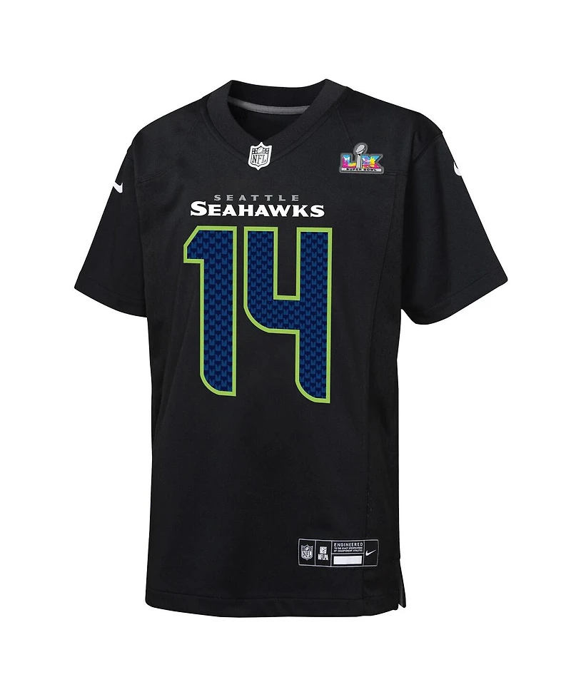 Nike Big Boys and Girls Sam Darnold Black Seattle Seahawks Super Bowl Lx Carbon Fashion Game Jersey
