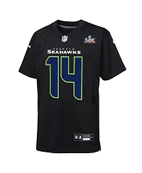 Nike Big Boys and Girls Sam Darnold Black Seattle Seahawks Super Bowl Lx Carbon Fashion Game Jersey
