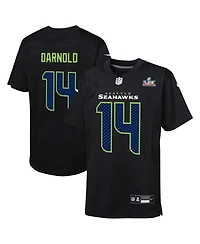 Nike Big Boys and Girls Sam Darnold Black Seattle Seahawks Super Bowl Lx Carbon Fashion Game Jersey