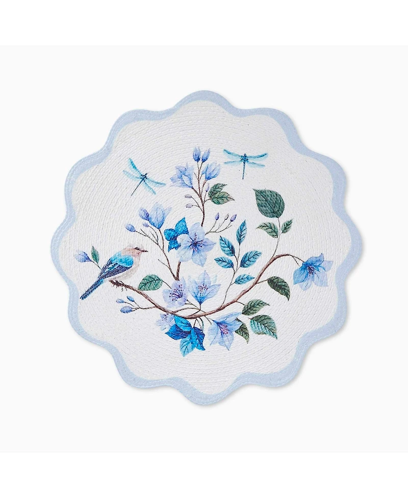 Avanti Bluebird Woven Braided Round Placemats, Set of 4