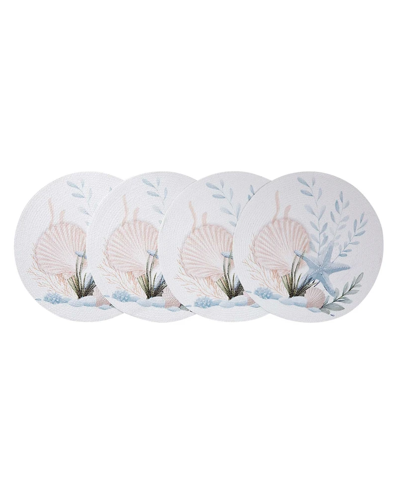 Avanti Starfish Woven Braided Round Placemats, Set of 4