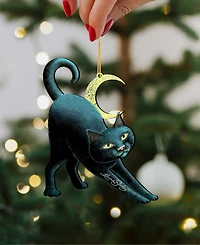 Designocracy Black Cat Holiday Ornaments, Set of 2