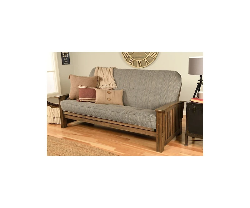 Kodiak Furniture Washington Frame-Rustic Walnut Finish-Taxi Seaport Mattress