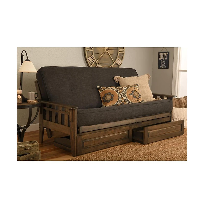 Kodiak Tucson Frame with Linen Charcoal Mattress and Storage Drawers