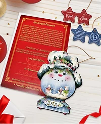 Designocracy Joe Cool Snow Globe Holiday Ornaments, Set of 2