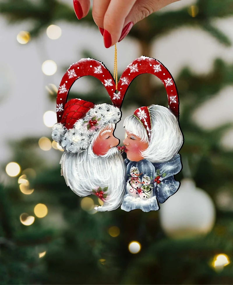 Designocracy Merry Kissmas, Holiday Ornaments, Set of 2