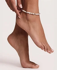 Ettika Freshwater Pearl Polished Pebble Anklet