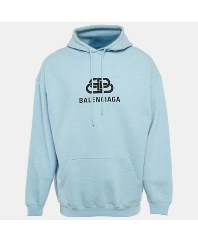 Pre-Owned Balenciaga Men's Logo Print Cotton Hoodie