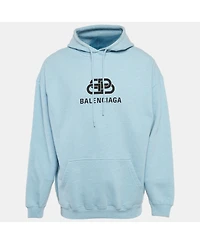 Pre-Owned Balenciaga Men's Logo Print Cotton Hoodie