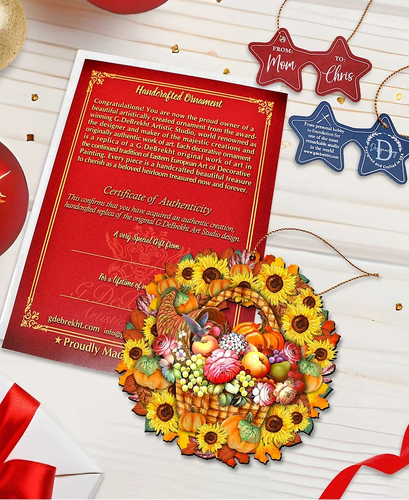 Designocracy Cats Wreath Holiday Ornaments, Set of 2