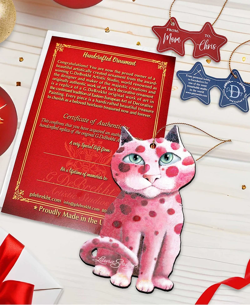 Designocracy Rainbow Cats Holiday Ornaments, Set of 3