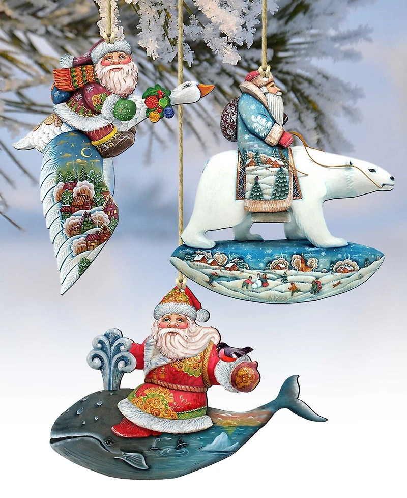 Designocracy Travel Ride Holiday Ornaments, Set of 3