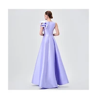 Bariano Women's Mirella V Neck Ruffle Gown