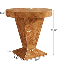 Tribesigns Round Side Table Set of 2, 23.62-Inch Pedestal End Table