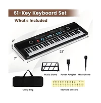 Hongge 61 Key Electric Portable Digital Keyboard Piano for Beginner