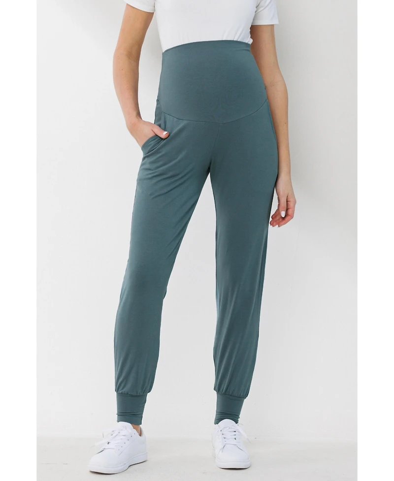Hello Miz Maternity Over-the-Belly Pull-On Joggers With Side Pockets