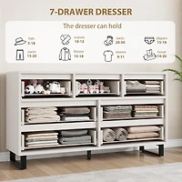 gaomon 7-Drawer Dresser for Bedroom, 55" Wide Freestanding Wooden Storage Chest for Living Room & Entryway