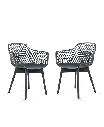 Aoodor Modern Dining Chairs Set of 2, Weather-Resistant Plastic Cafe with Ergonomic Back and Non-Slip Pad, Suitable for Patio, Restaurant