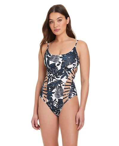 Red Carter Women's Scoop Neck Pull-On One-Piece Swimsuit