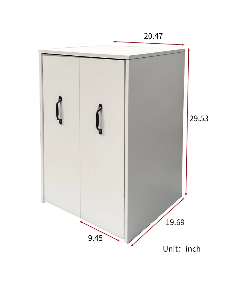 Rainsken 3 Tier Wooden Floor Standing Bookcase with Slide-Out Drawer and Dustproof Mobile File Cabinet, Hidden Storage for Living Room, Office