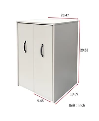 Rainsken 3 Tier Wooden Floor Standing Bookcase with Slide-Out Drawer and Dustproof Mobile File Cabinet, Hidden Storage for Living Room, Office