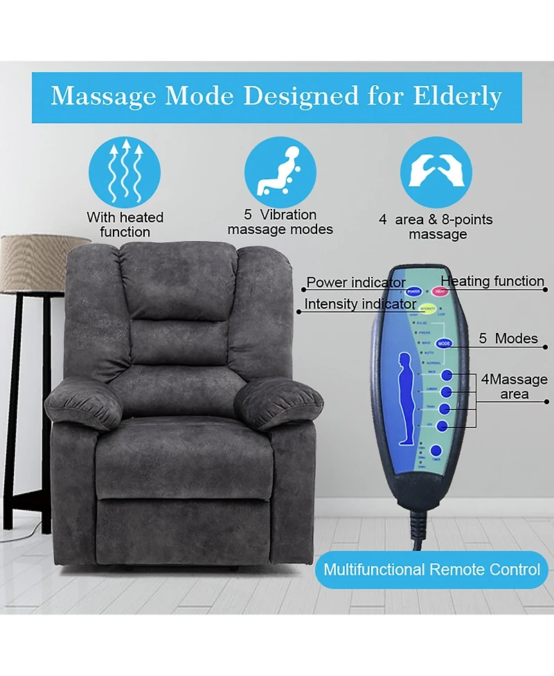 Clihome Recliners Lift Chair Relax Sofa Chair Livingroom Furniture Living Room Power Electric Reclining for Elderly