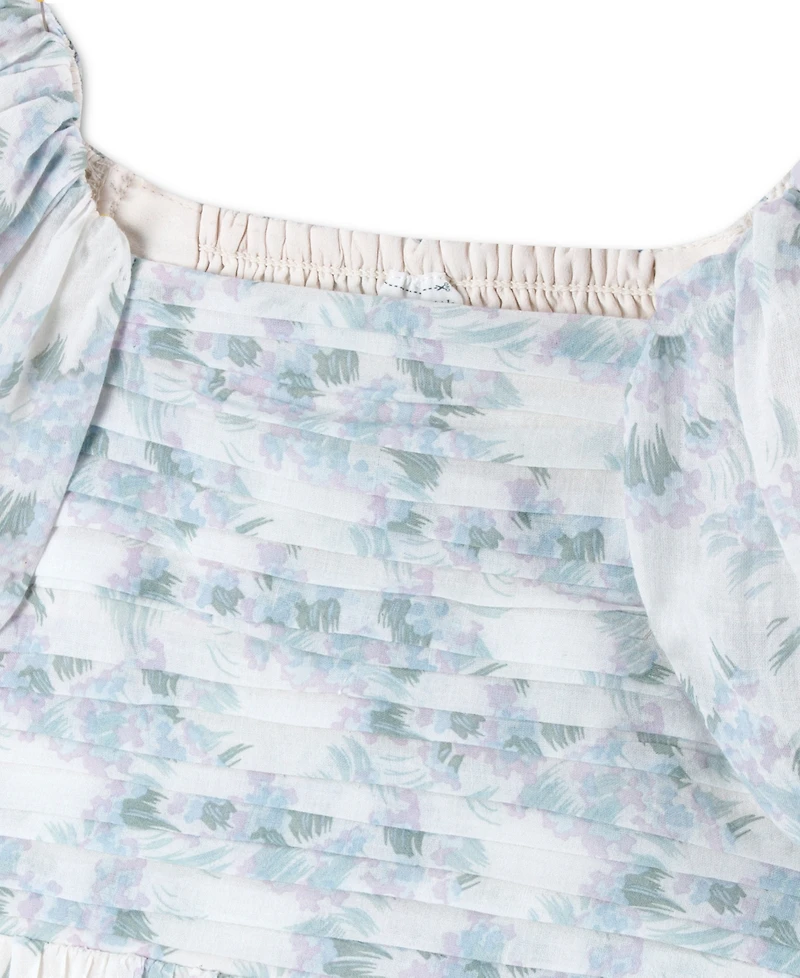 abercrombie kids Girls' Emerson Gauze Puff Sleeve Dress