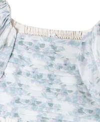 abercrombie kids Girls' Emerson Gauze Puff Sleeve Dress