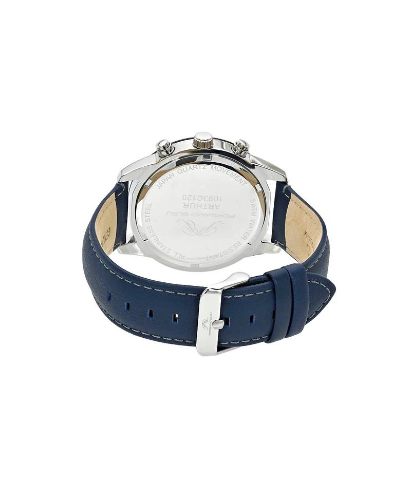Porsamo Bleu Men's Arthur Genuine Leather Band Watch 1093CARL