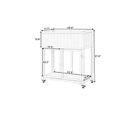sumyeg Patio 35.4"x17.7"x37.4" Mini Wood Cold Frame 2 Doors Garden Greenhouse with Wheels,Raised Bed Liner