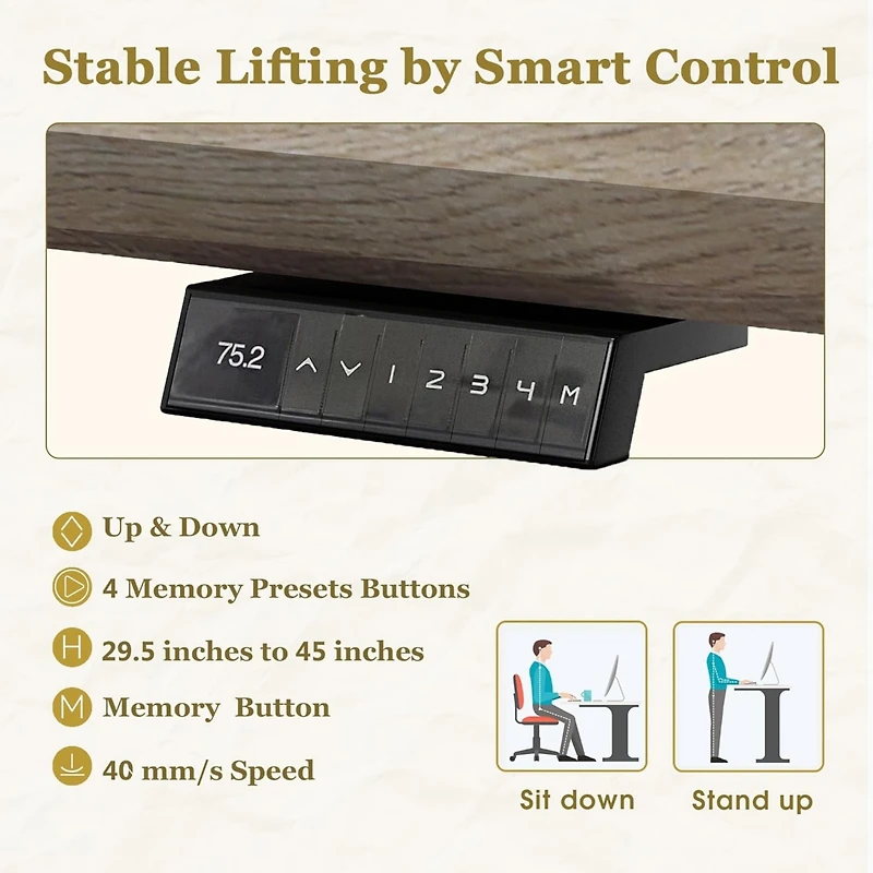 logicfox Adjustable Height L Shaped Executive Standing Desk with Drawers Business Workstation