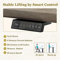 logicfox Adjustable Height L Shaped Executive Standing Desk with Drawers Business Workstation