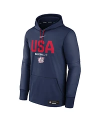 Nike Men's Navy Usa Baseball 2026 World Baseball Classic Authentic Collection Therma Hoodie