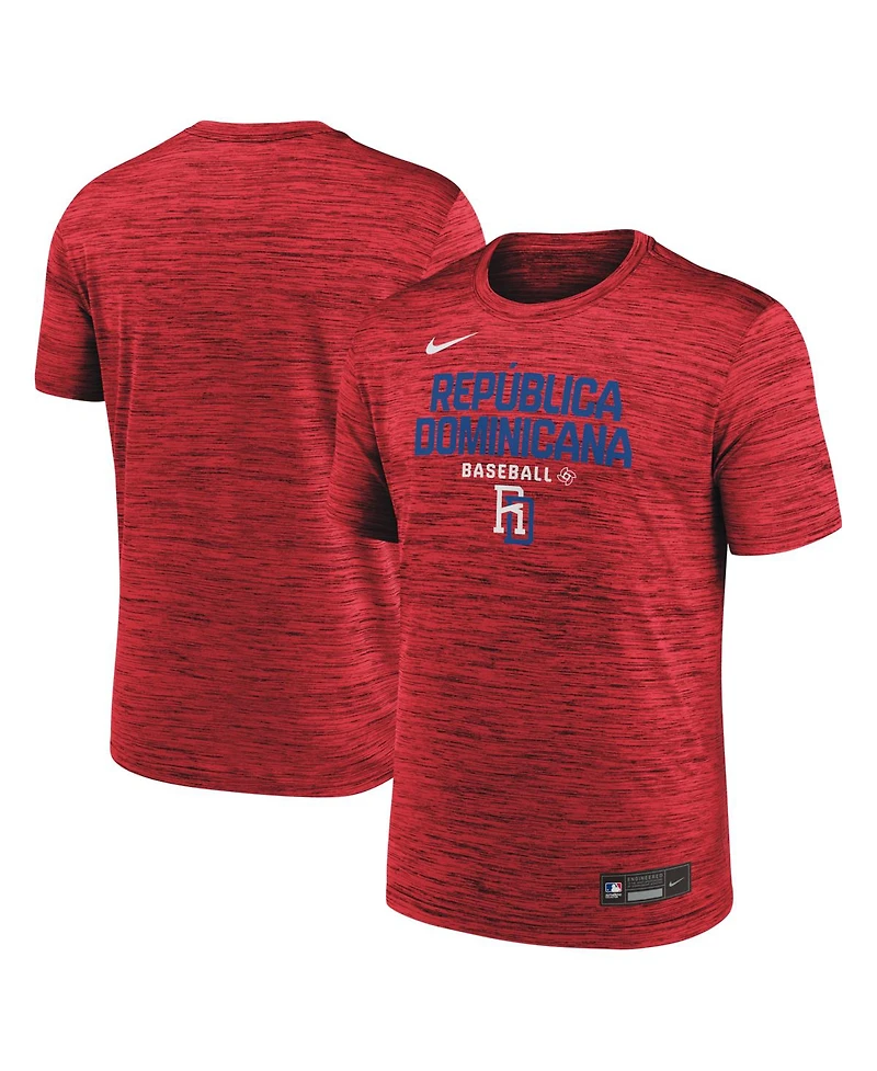 Nike Men's Red Dominican Republic Baseball 2026 World Baseball Classic Velocity Dri-fit T-Shirt