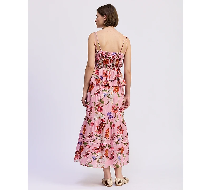 En Saison Women's Celeste Printed Pull-On Maxi Skirt