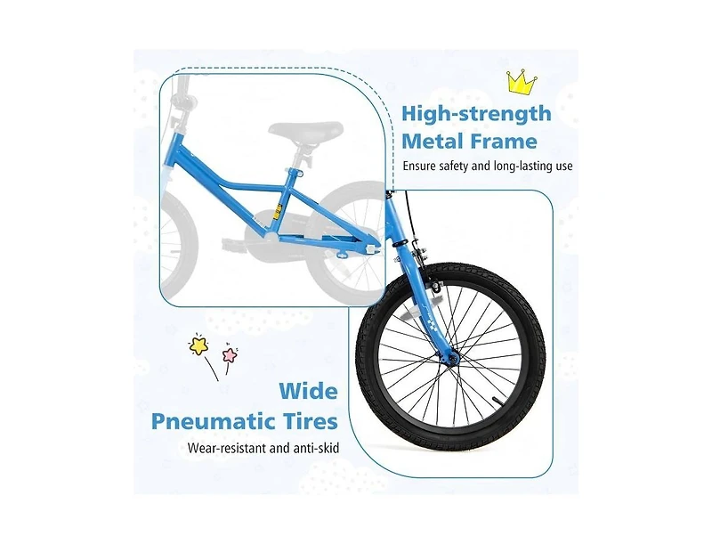 Hongge 18 Inch Kids Bike with Removable Training Wheels for 4-8 Years Old